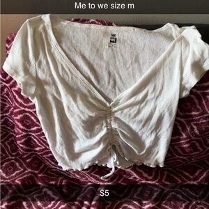 Me to We White Ruched Women's Top